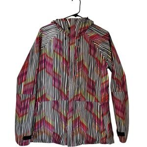Burton Women's Striped Ski Jacket - Pink and Yellow